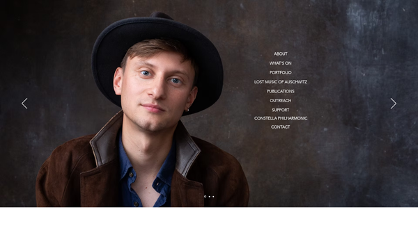 Screenshot of the Constella Music website