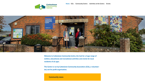 Screenshot of the Cutteslowe And District Community Association website