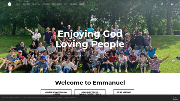 Screenshot of the Emmanuel Evangelical Church website
