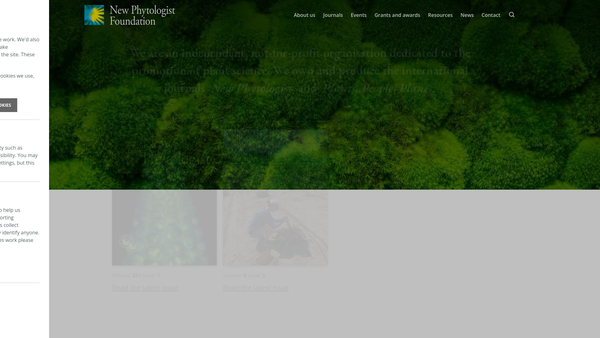 Screenshot of the The New Phytologist Foundation website