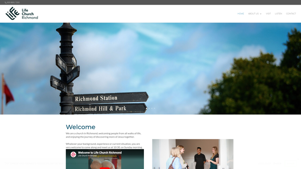 Screenshot of the The Vineyard Congregational Church website
