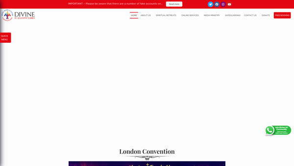 Screenshot of the Divine Television Foundation Ltd website