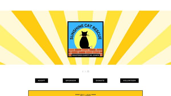 Screenshot of the Sunshine Cat Rescue website