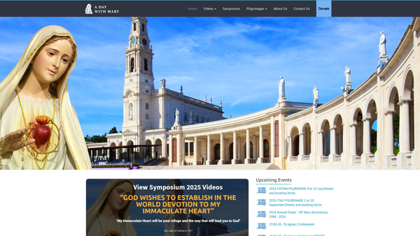 Screenshot of the A Day With Mary website