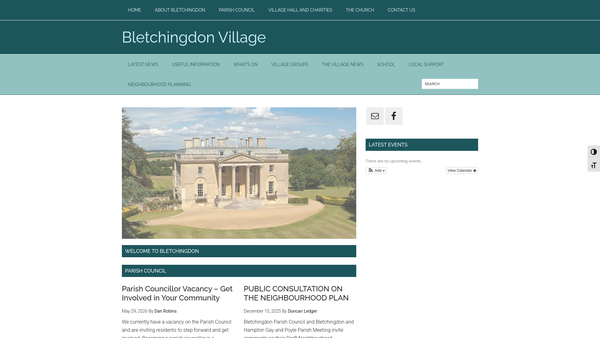 Screenshot of the The Bletchingdon Community Foundation website