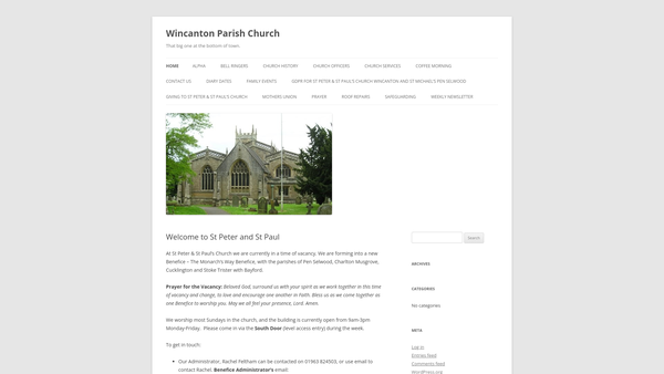 Screenshot of the The Parochial Church Council Of The Ecclesiastical Parish Of Wincanton website
