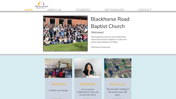 Screenshot of the Blackhorse Road Baptist Church website