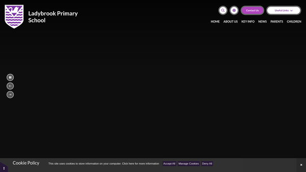 Screenshot of the Ladybrook Primary School website
