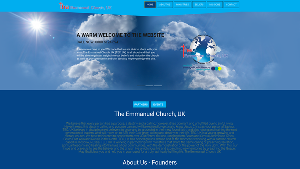 Screenshot of the The Emmanuel Church, UK website