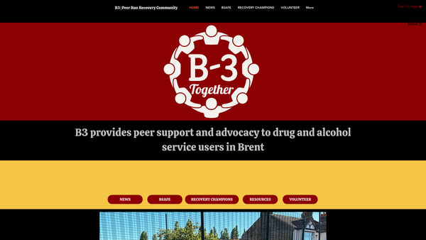 Screenshot of the B3 - Be Heard Be Motivated Be Free website
