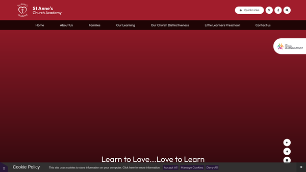 Screenshot of the Friends Of St Annes Primary School website