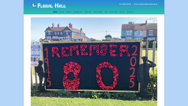 Screenshot of the Hornsea Floral Hall website