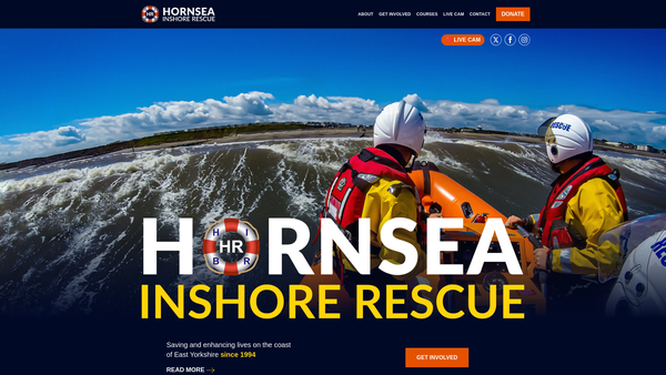 Screenshot of the Hornsea Inshore Rescue website