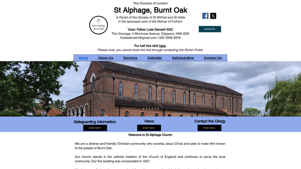 Screenshot of the The Parochial Church Council Of The Ecclesiastical Parish Of Saint Alphage, Hendon website