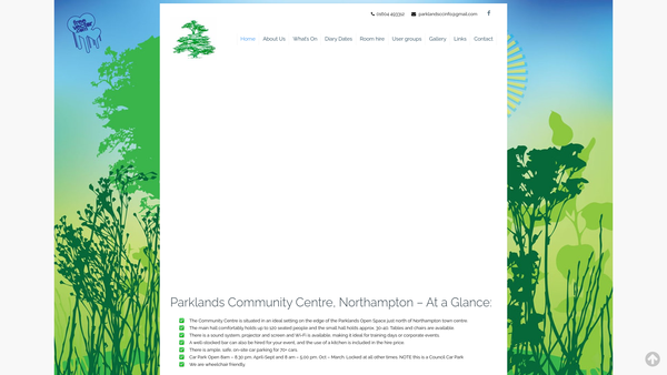Screenshot of the Parklands Community Association website