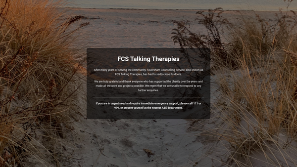 Screenshot of the Faversham Counselling Service Limited website