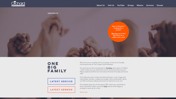 Screenshot of the Orchard Baptist Church website