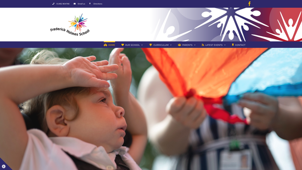 Screenshot of the Frederick Holmes School Fund website