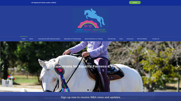 Screenshot of the World Bitless Association Limited website