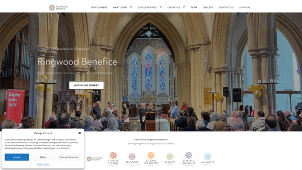 Screenshot of the The Parochial Church Council Of The Ecclesiastical Parish Of All Saints, St Leonards And St Ives website