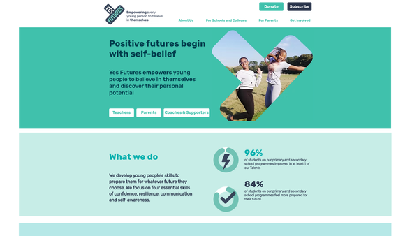 Screenshot of the Yes Futures website