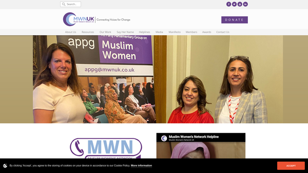 Screenshot of the Muslim Women's Network UK website