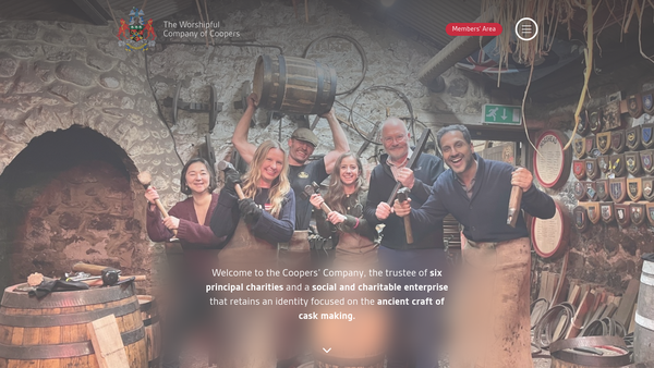 Screenshot of the Coopers Charity CIO website