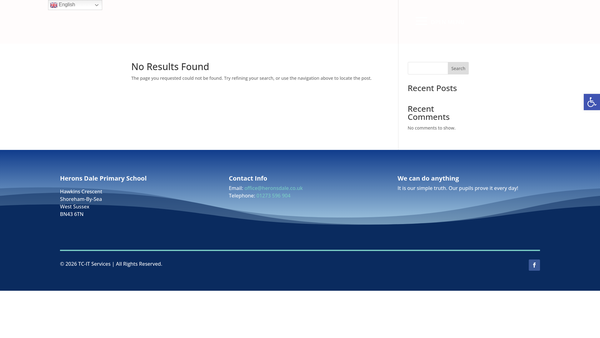 Screenshot of the The Friends Of Herons Dale Primary School website