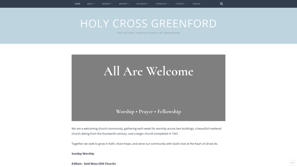 Screenshot of the The Parochial Church Council Of The Ecclesiastical Parish Of Holy Cross Greenford Magna website