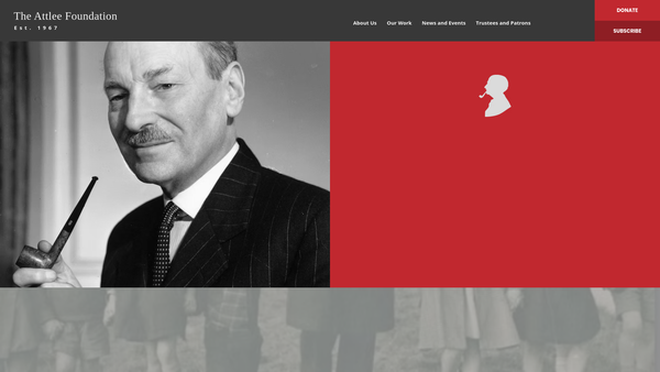 Screenshot of the The Attlee Foundation website