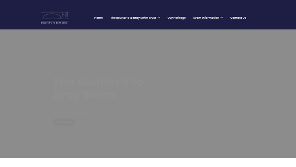 Screenshot of the The Boulter's To Bray Swim Trust website