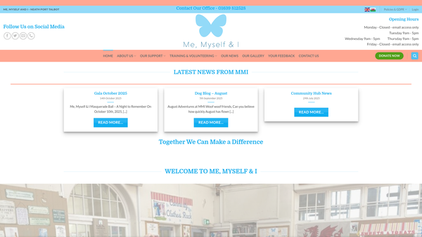 Screenshot of the ME, Myself & I Neath Port Talbot website