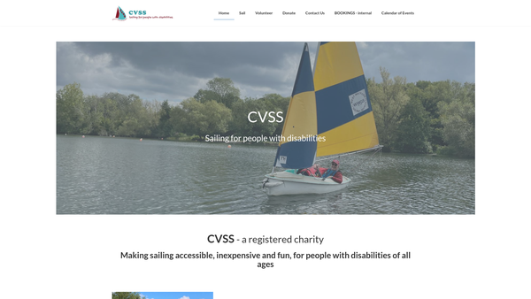 Screenshot of the Colne Valley Special Sailors website