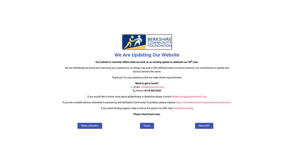 Screenshot of the Berkshire Community Foundation website