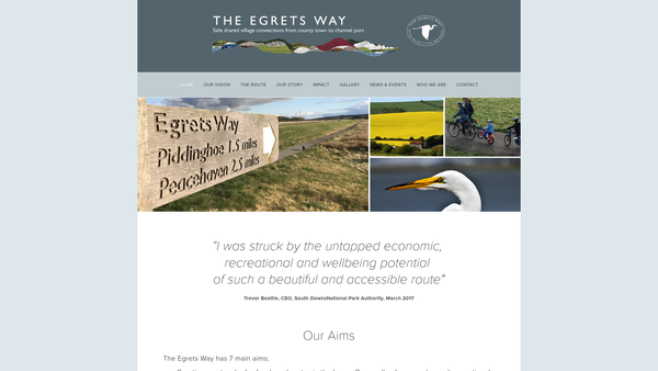 Screenshot of the Ouse Valley Cycle Network Project website