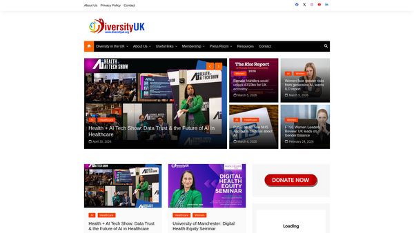 Screenshot of the Diversity (UK) website