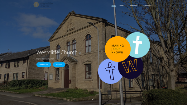 Screenshot of the Westcliffe Road Christian Church website
