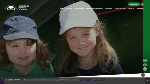 Screenshot of the Holmbush School PTFA website