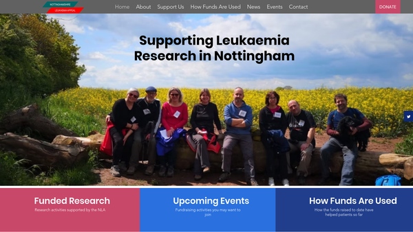 Screenshot of the Nottinghamshire Leukaemia Appeal website