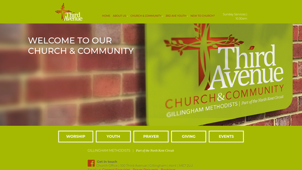 Screenshot of the Gillingham Methodist Church website