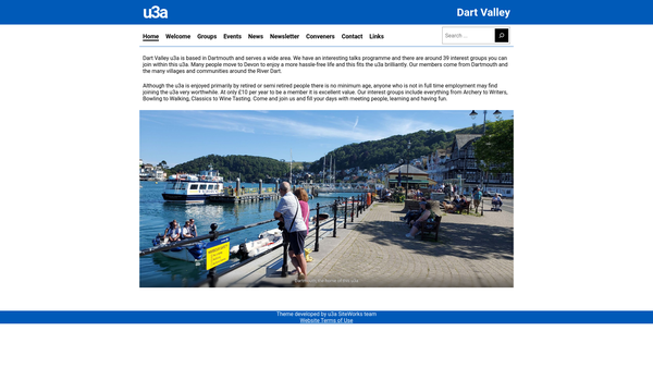 Screenshot of the Dart Valley U3A website