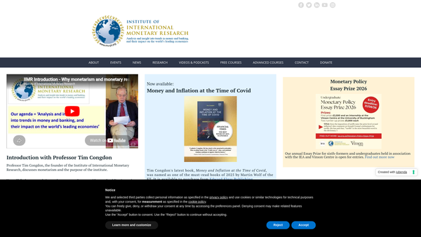 Screenshot of the The Institute Of International Monetary Research website