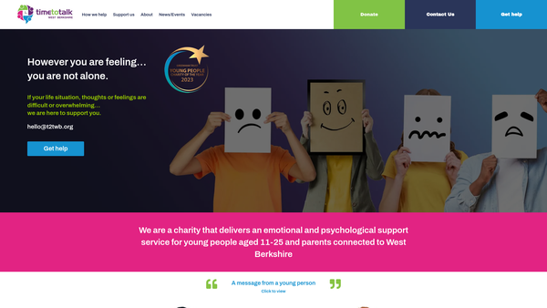 Screenshot of the Time To Talk West Berkshire website