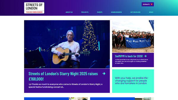 Screenshot of the Streets Of London website