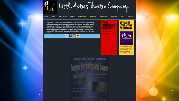 Screenshot of the Little Actors Theatre Company website