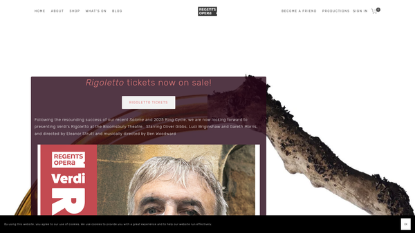 Screenshot of the Regents Opera Ltd website