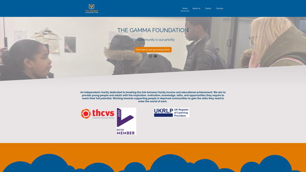 Screenshot of the The Gamma Foundation website