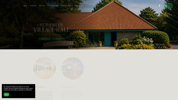 Screenshot of the Claverham Village Hall website