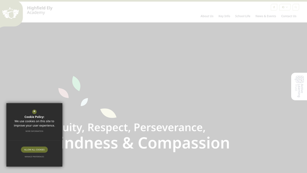 Screenshot of the Highfield Friends And Parents Association website