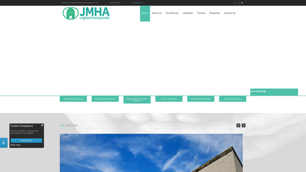 Screenshot of the Jmha North West website